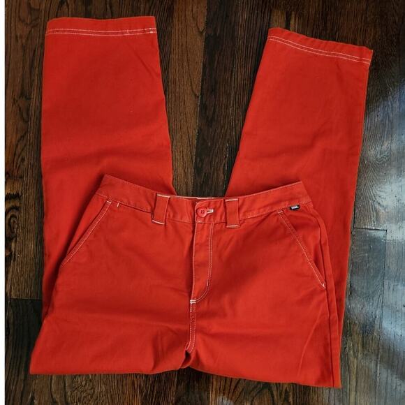 Vans Pro Cropped Pants Women's Sz 26" Grenadine Red Chino Skater - Picture 9 of 11